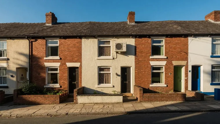 A South Wales terraced home with an outdoor air conditioning unit fitted